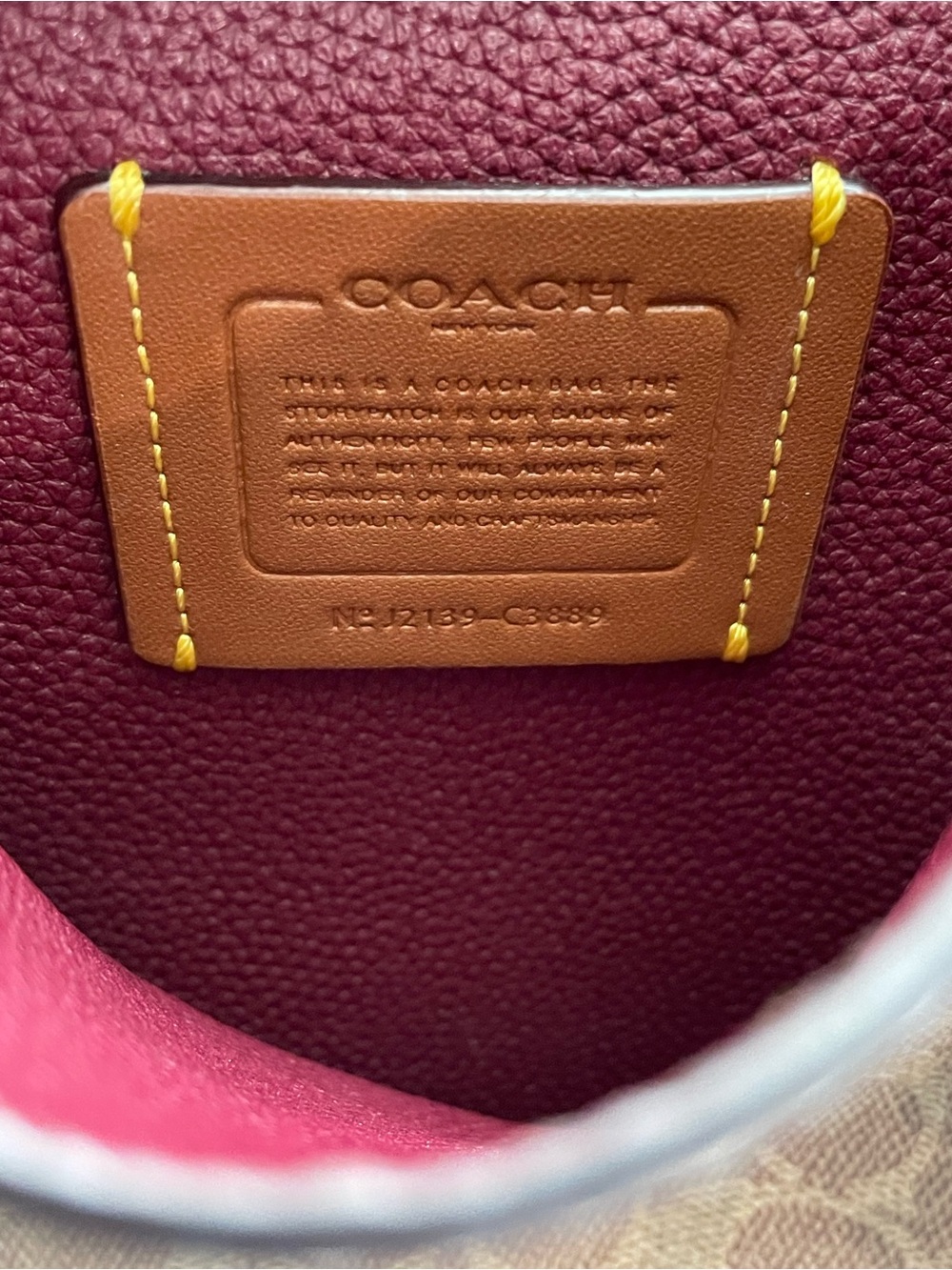 Coach Brown Signature Canvas Tote with Saddle Leather Trim - Picture 10 of 11